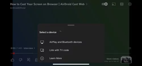 AirPlay iPhone a Fire TV mediante transmisión de aplicaciones