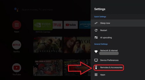 Remote and Accessories in Shield TV