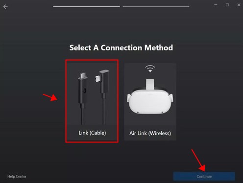 choose Link Cable to connect
