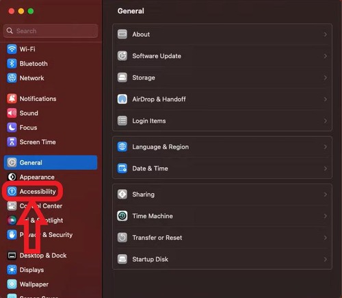 Accessibility in Mac Settings