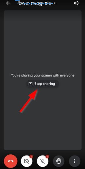 Stop sharing on Google Meet mobile