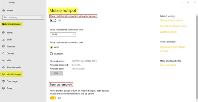 Désactivez la fonctionnalité Hotspot dans Windows 10