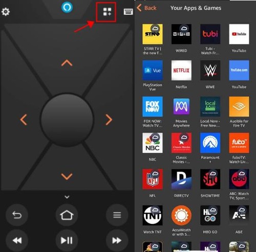 Apps and Gmes on Fire TV app