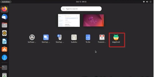 launch Waydroid on Linux