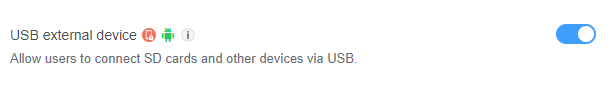 Set up the USB external devices Policy 