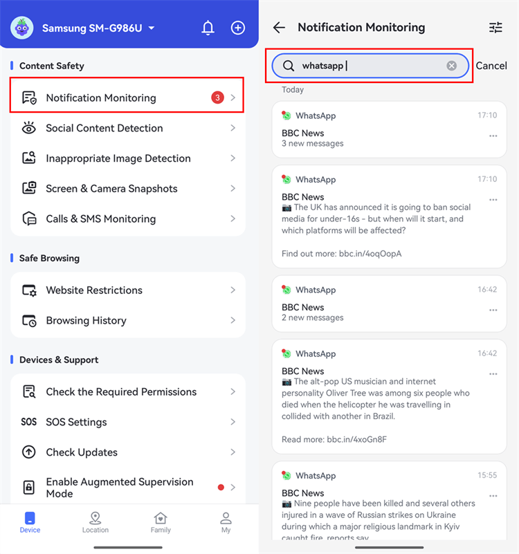 check WhatsApp chat history on AirDroid