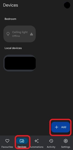 Add device in Google Home