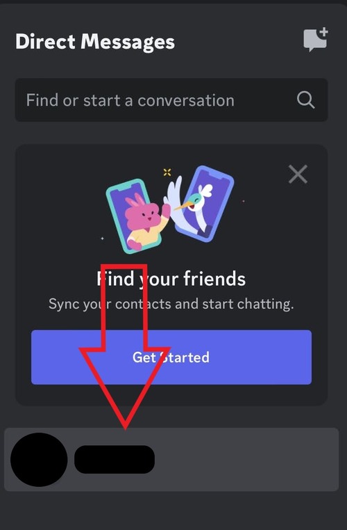 select a DM in discord on mobile