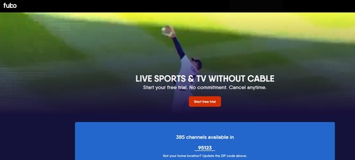 Fubo TV sports streaming website