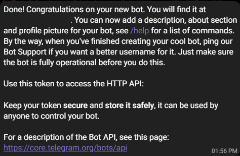Get the Telegram bot access token