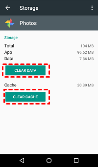 googlephotos clear cache android
