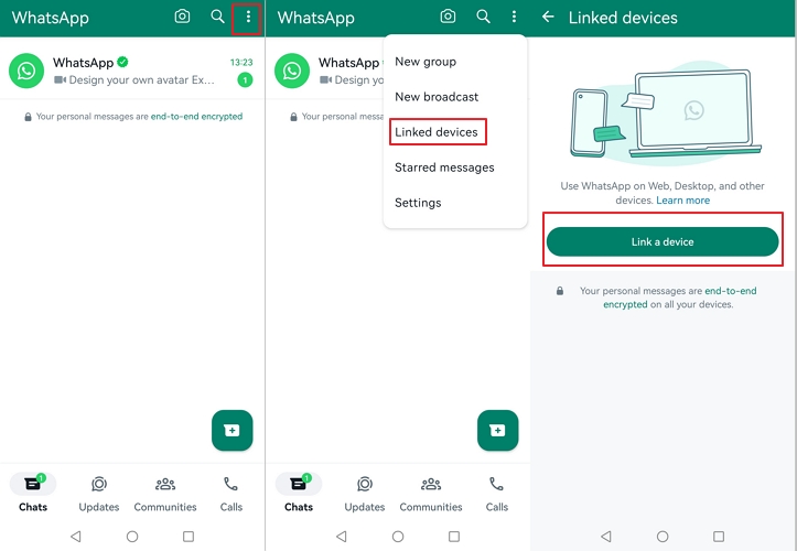 collega un dispositivo su WhatsApp Android