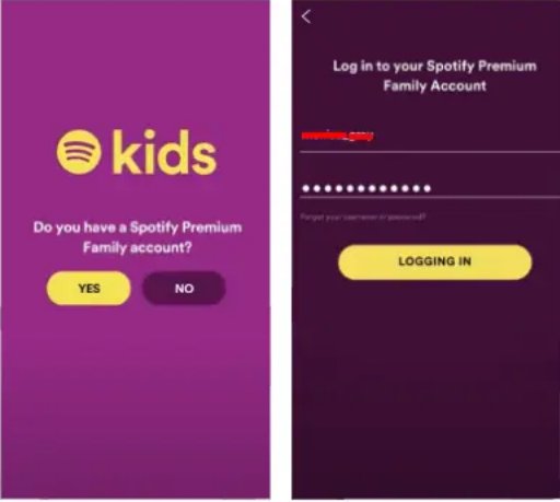 log in to Spotify Kids