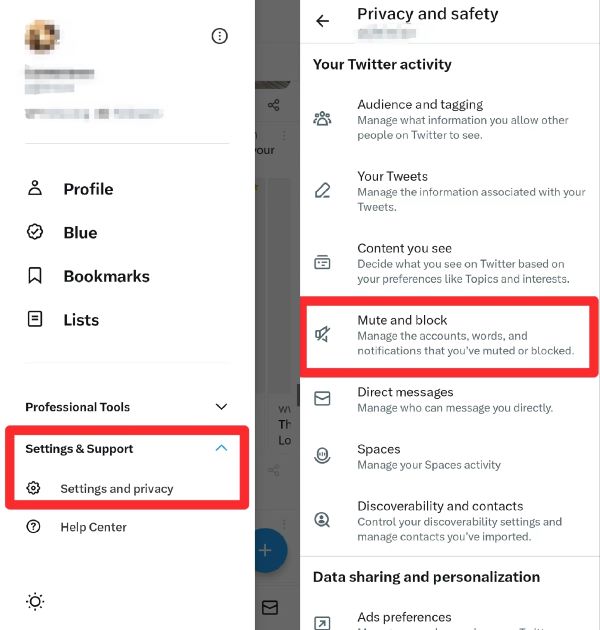 steps to mute word on Twitter