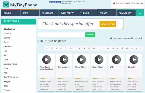 mytinyphones free ringtones