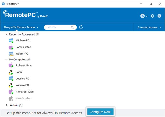 remotepc enable unattended access