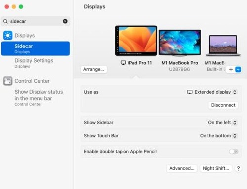 configure Sidecar settings on Mac