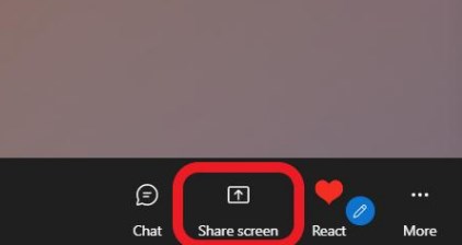 Share screen button in Skype desktop