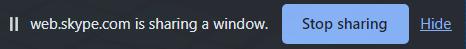 sharing screen on Skype web