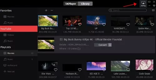 AirPlay Windows to Apple TV via 5KPlayer