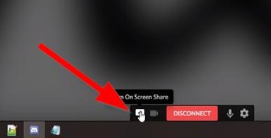turn on screen share on Discord