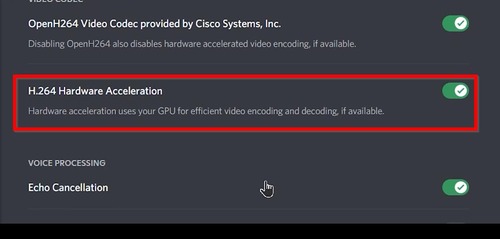 turn off Hardware Acceleration in Discord