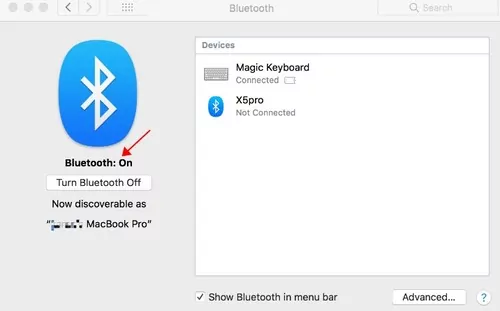 turn on bluetooth on mac