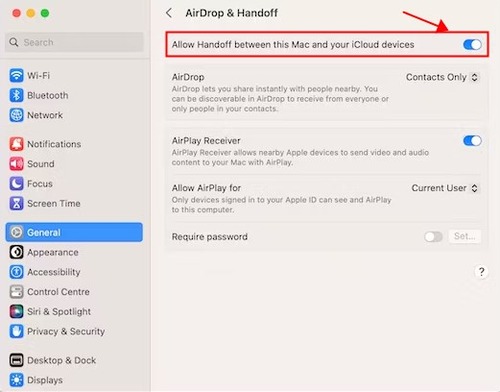 turn on Handoff on Mac