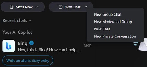 create new group chat on Skype