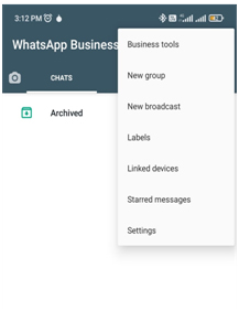 whatsapp business settings