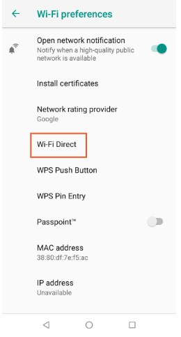 Wi-Fi Direct in Motorola