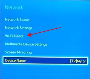 Wi-Fi Direct in Samsung TV