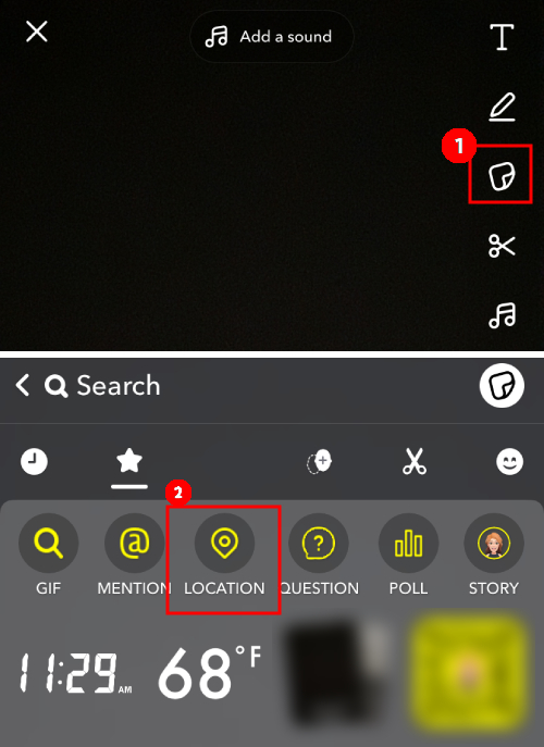 how to add location on Snapchat story