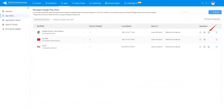 configure goole app management