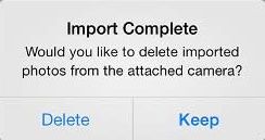 delete or keep pictures in camera
