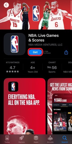 download NBA app on mobile