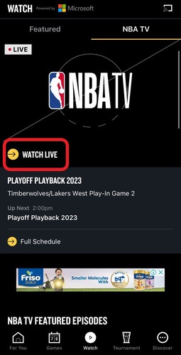 watch NBA games on mobile