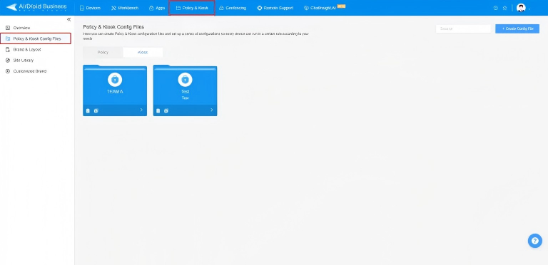 Kiosk configuration files