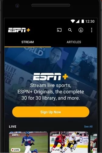 ESPN aplicación de streaming de partidos de futbol