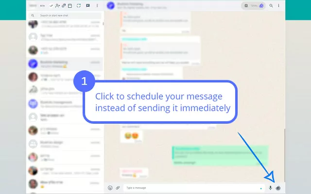schedule messages on WhatsApp web