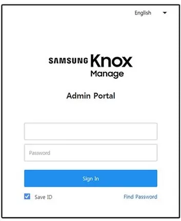 sign in Knox Manage