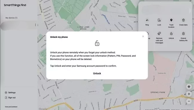 smartthings find unlock my phone 2