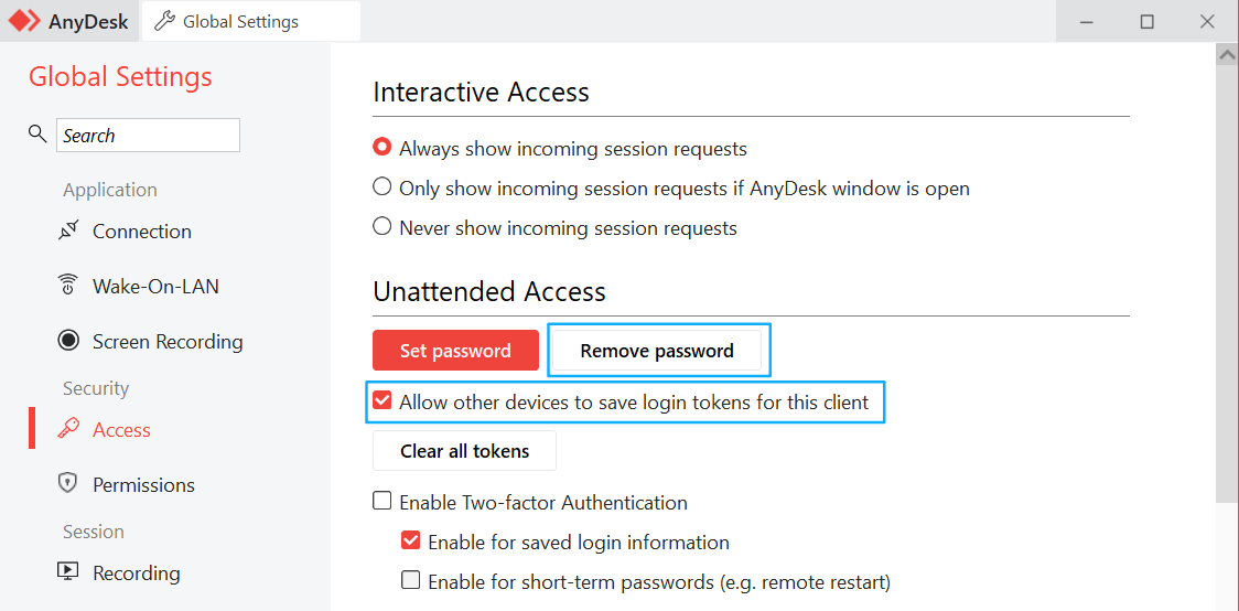 Anydesk disable 3