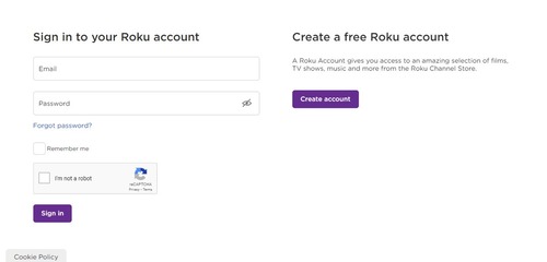 sign in to your Roku account