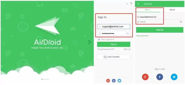 airdroid iniciar sesión