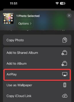 AirPlay photos to TV from phone
