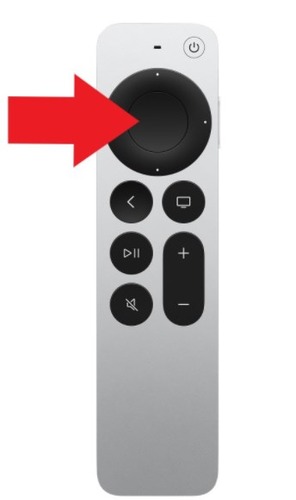 center button of Apple TV remote