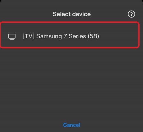 select Chromecast TV