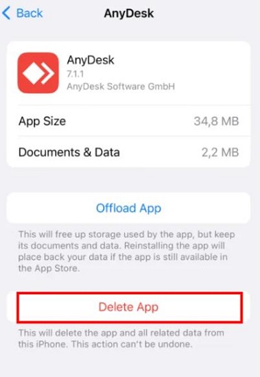 Delete AnyDesk App