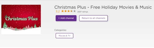 Christmas Plus App for Roku